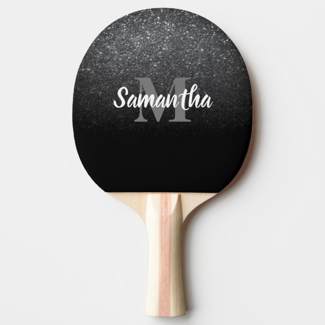 Raquete De Ping Pong Padrão de brilho preto (Frente)