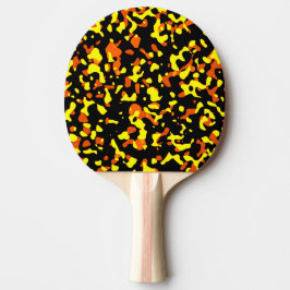 Raquete De Ping Pong Padrão de Camuflagem Amarelo e Laranja brilhante d
