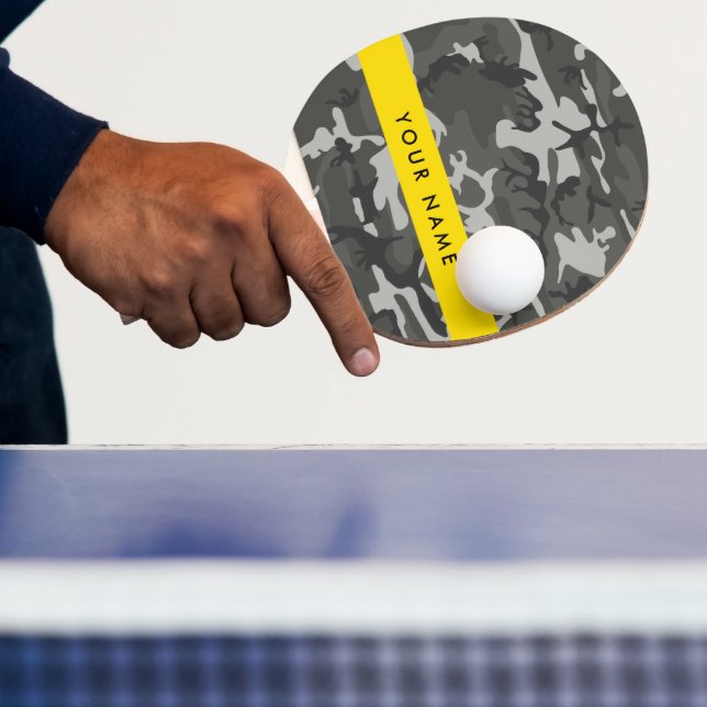 Raquete De Ping Pong Padrão de Camuflagem Cinza, Seu nome, Personalizar (Insitu)