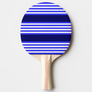 Raquete De Ping Pong Padrão de cinco faixas azuis e brancas