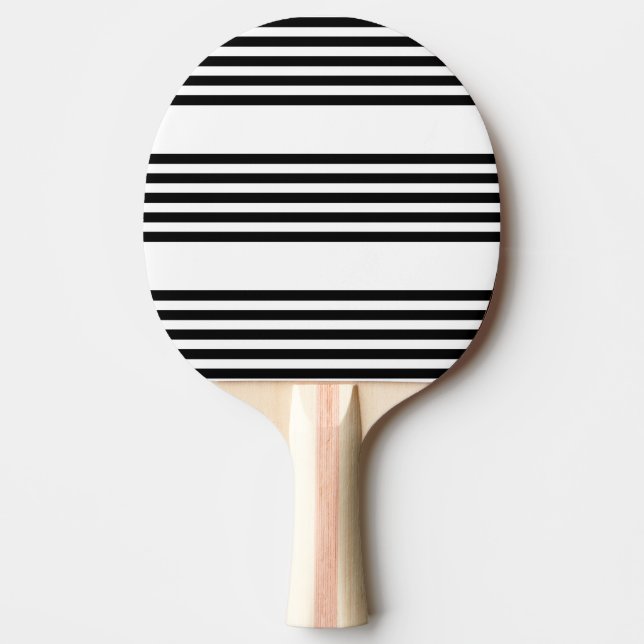 Raquete De Ping Pong Padrão de cinco faixas preto e branco (Frente)