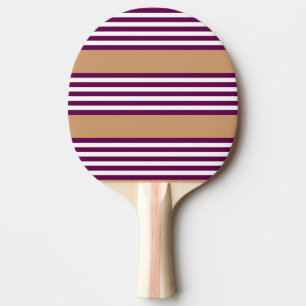 Raquete De Ping Pong Padrão de cinco listras brancas e de ameixa