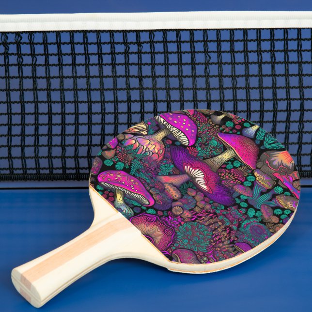 Raquete De Ping Pong Padrão de Cogumelo Psicodélico Trippy (Insitu)