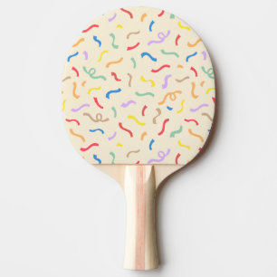 Raquete De Ping Pong Padrão de Confetti Colorido Bonito