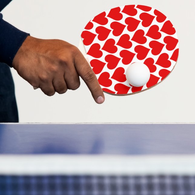 Raquete De Ping Pong Padrão de Coração Vermelho, Romântico, Amor (Insitu)