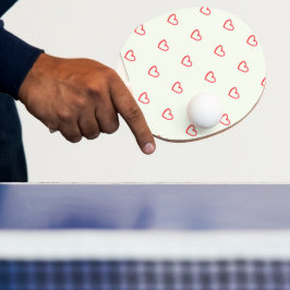 Raquete De Ping Pong Padrão de Corações Vermelhos, Fofo, Amor