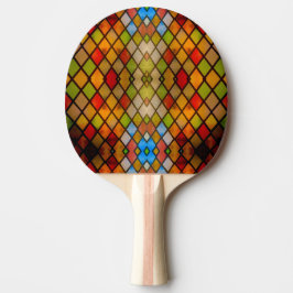 Raquete De Ping Pong Padrão de Diamante de Vidro Colorido
