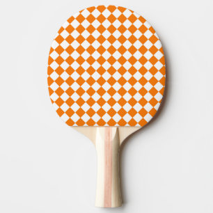 Raquete De Ping Pong Padrão de Diamante do Verificador Branco Laranja