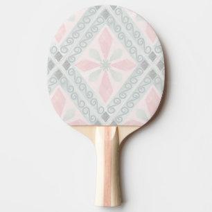 Raquete De Ping Pong Padrão de diamante pastel verde e rosa