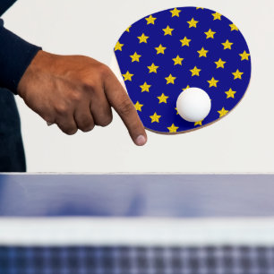 Raquete De Ping Pong Padrão de estrelas Douradas, Marinho azul, exclusi