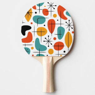 Raquete De Ping Pong Padrão de explosão em estilo Mid Century Modern