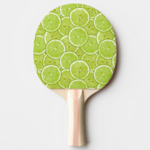 Raquete De Ping Pong Padrão De Fatias De Limão Verde