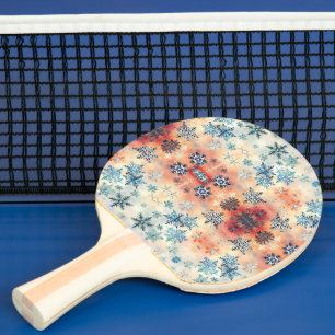 Raquete De Ping Pong Padrão de Flocos de Neve Vintage - Remo de Ping Po
