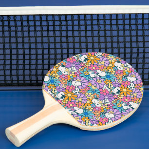 Raquete De Ping Pong Padrão de Flor de Esnoopia e Woodstock