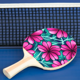 Raquete De Ping Pong Padrão de Flor Rosa Brilhante Grande