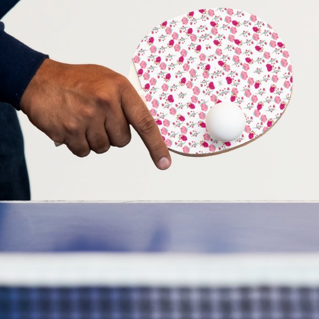 Raquete De Ping Pong Padrão de Flores Rosas (Insitu)