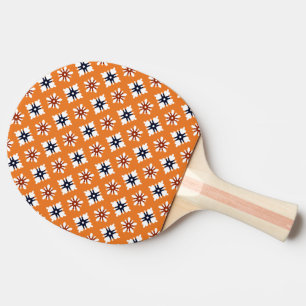 Raquete De Ping Pong Padrão de Flores Vermelho Branco Oriental Katazome