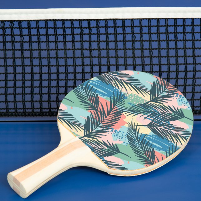 Raquete De Ping Pong Padrão de Folha de Pastel Tropical (Insitu)