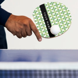 Raquete De Ping Pong Padrão de Folhas, Folhas Verdes, Seu Nome