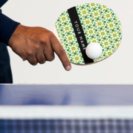 Raquete De Ping Pong Padrão de Folhas, Folhas Verdes, Seu Nome