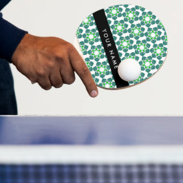 Raquete De Ping Pong Padrão de Folhas, Folhas Verdes, Seu Nome