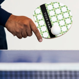 Raquete De Ping Pong Padrão de Folhas, Folhas Verdes, Seu Nome