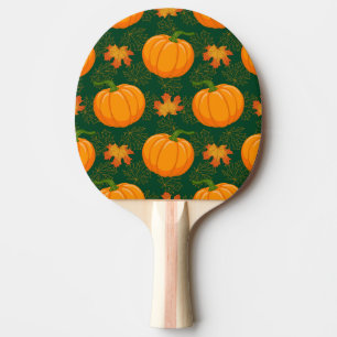 Raquete De Ping Pong Padrão de Folhas Laranja de Outono Deixa Folha