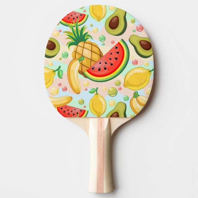 Raquete De Ping Pong Padrão de Frutas de Verão Fresco (Frente)