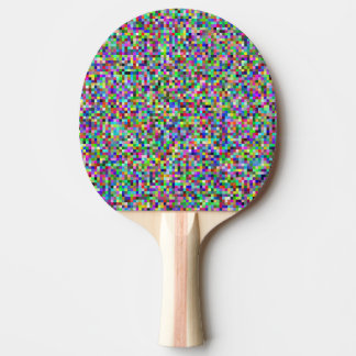 Raquete De Ping Pong Padrão de Fundo de Quadrados de Pixel Coloridos