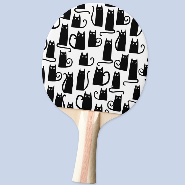 Raquete De Ping Pong Padrão de Gato Preto (Fun black cat pattern ping pong paddle)