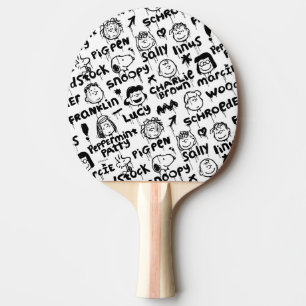 Raquete De Ping Pong Padrão de Grafite de Caracteres de Pêssego
