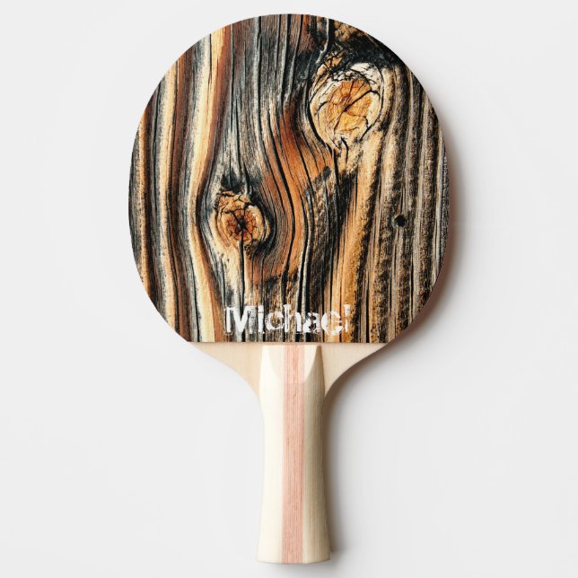 Raquete De Ping Pong Padrão de grão de madeira - Personalizado (Frente)
