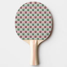 Raquete De Ping Pong Padrão de impressão de pata de cão vermelho e verd