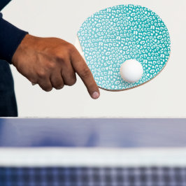 Raquete De Ping Pong Padrão de Impressão Turquesa Leopardo