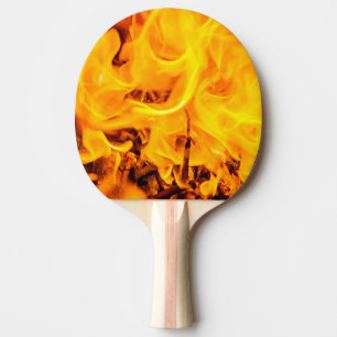 Raquete De Ping Pong Padrão De Incêndio E Chamas