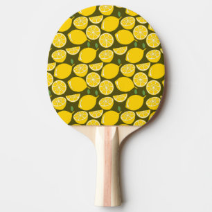 Raquete De Ping Pong Padrão de Limões Amarelos & Verde Oliva: Citrino M