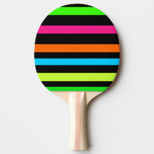 Raquete De Ping Pong Padrão de Listras Neon