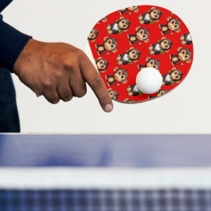Raquete De Ping Pong Padrão de Macaco Vermelho