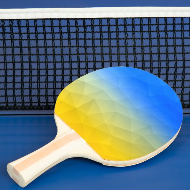 Raquete De Ping Pong Padrão de malha geométrica azul-ucraniano (Insitu)
