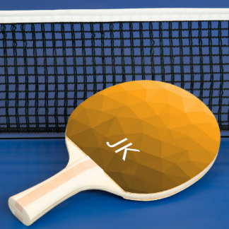 Raquete De Ping Pong Padrão de malha geométrica gradiente laranja Monog