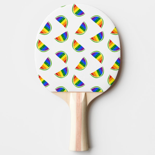 Raquete De Ping Pong Padrão de Melancia Arco-Íris (Frente)