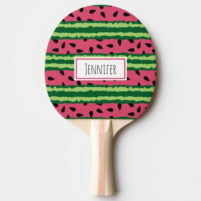 Raquete De Ping Pong Padrão de Melancia Cótea rosa e verde (Frente)
