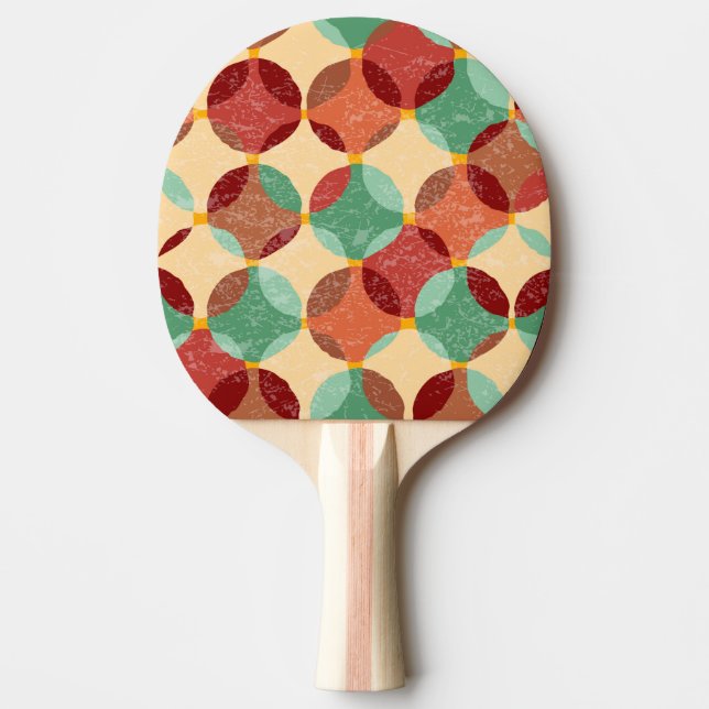 Raquete De Ping Pong Padrão de mosaico circular, ilustração geométrica. (Frente)
