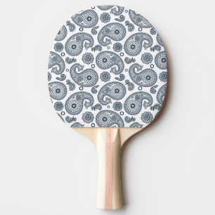 Raquete De Ping Pong Padrão de paisley azul escuro indiano sem costura