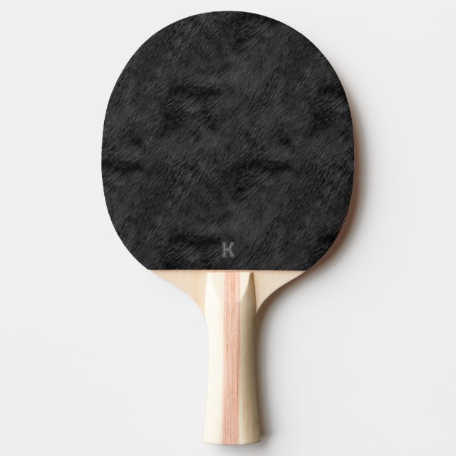 Raquete De Ping Pong Padrão de pele preta (Frente)