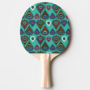 Raquete De Ping Pong padrão de penas de pavão