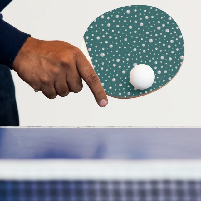 Raquete De Ping Pong Padrão de Pérola em Fundo Azul Turquesa Transforma (Insitu)