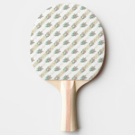 Raquete De Ping Pong Padrão de Rosa de Vintage - Ping Pong Paddle