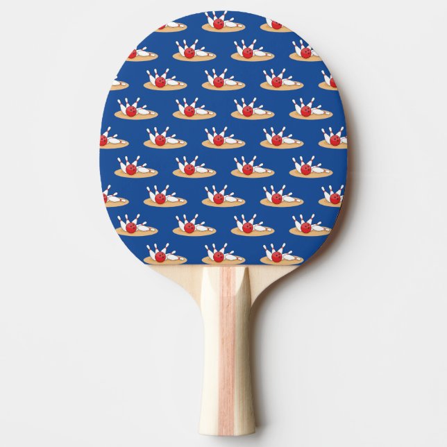 Raquete De Ping Pong Padrão de Skittles de bola de boliche (Frente)