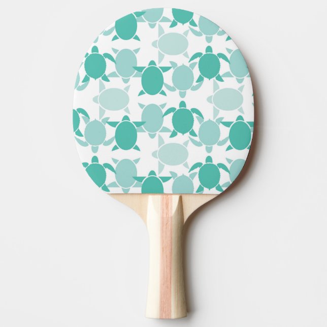 Raquete De Ping Pong Padrão de Tartaruga Teal (Frente)
